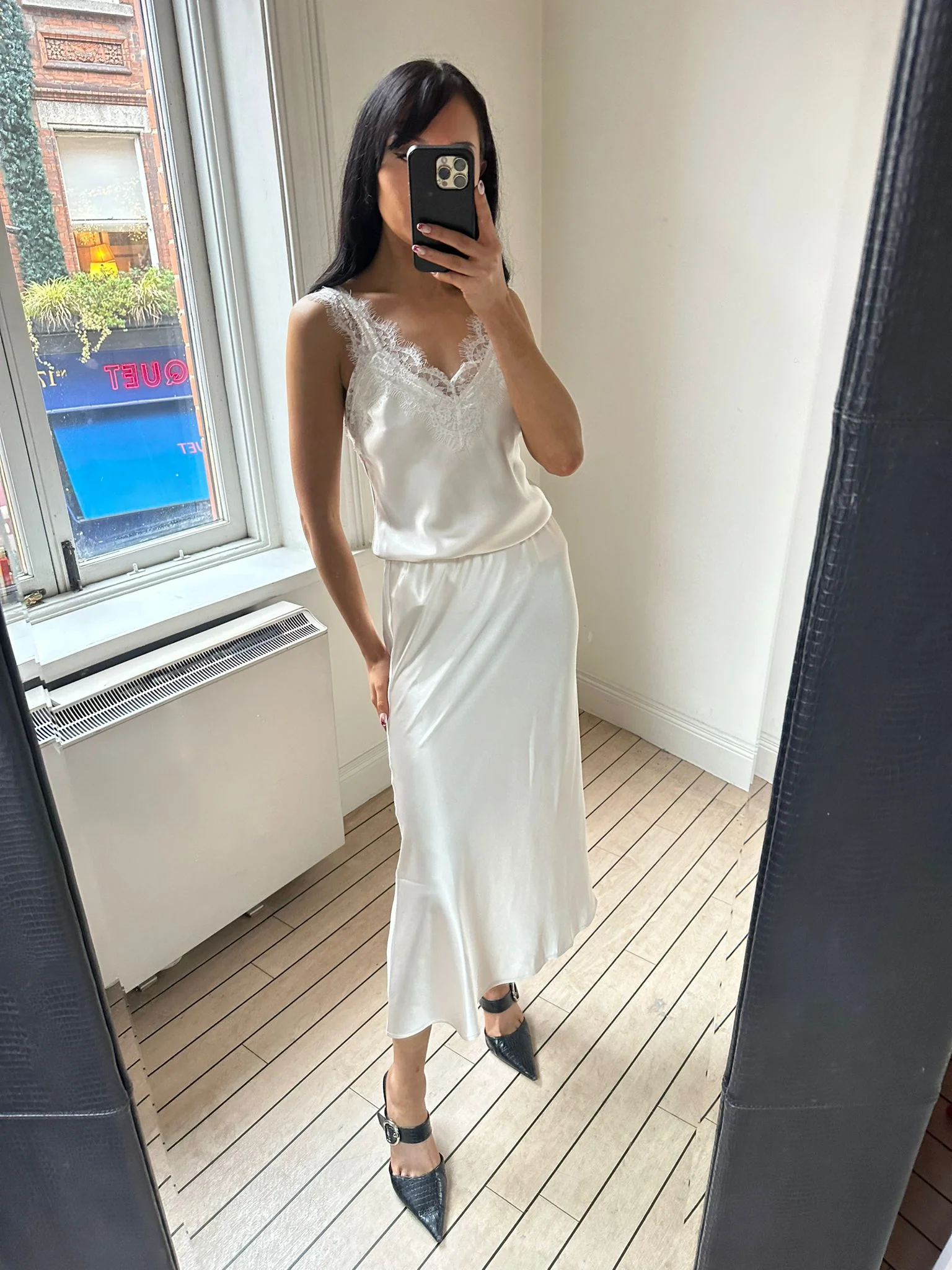 SJ - SATIN SKIRT IVORY - Image 6
